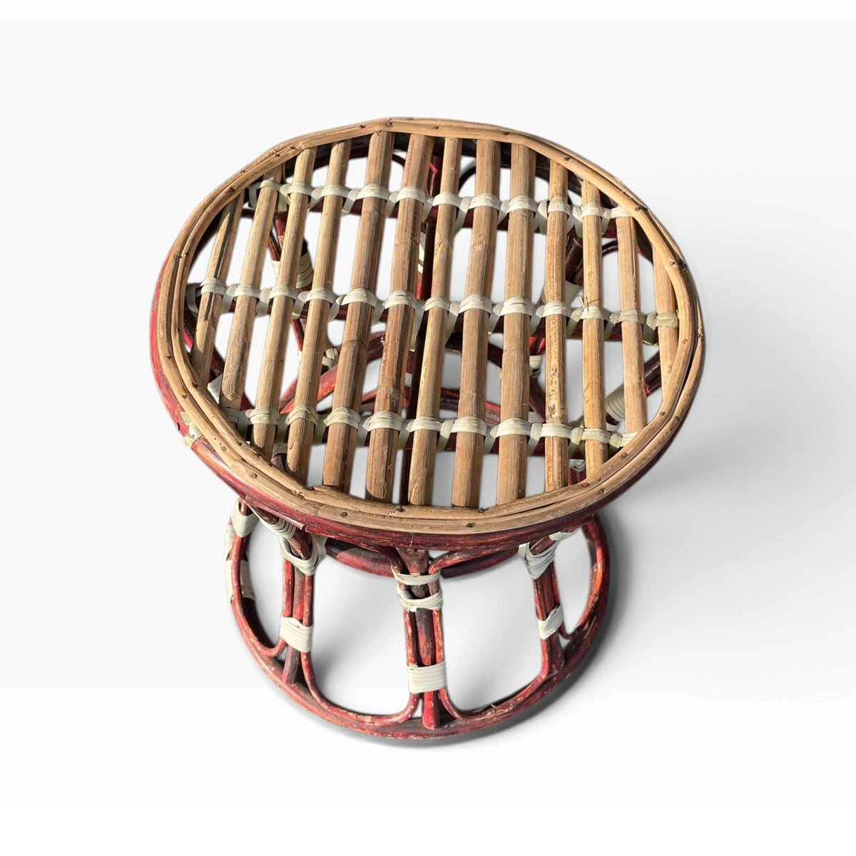Premium Cane/Rattan Round Stool Cum Side Table