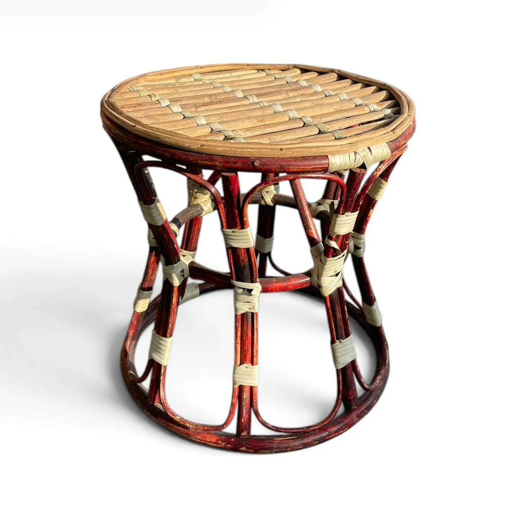 Premium Cane/Rattan Round Stool Cum Side Table