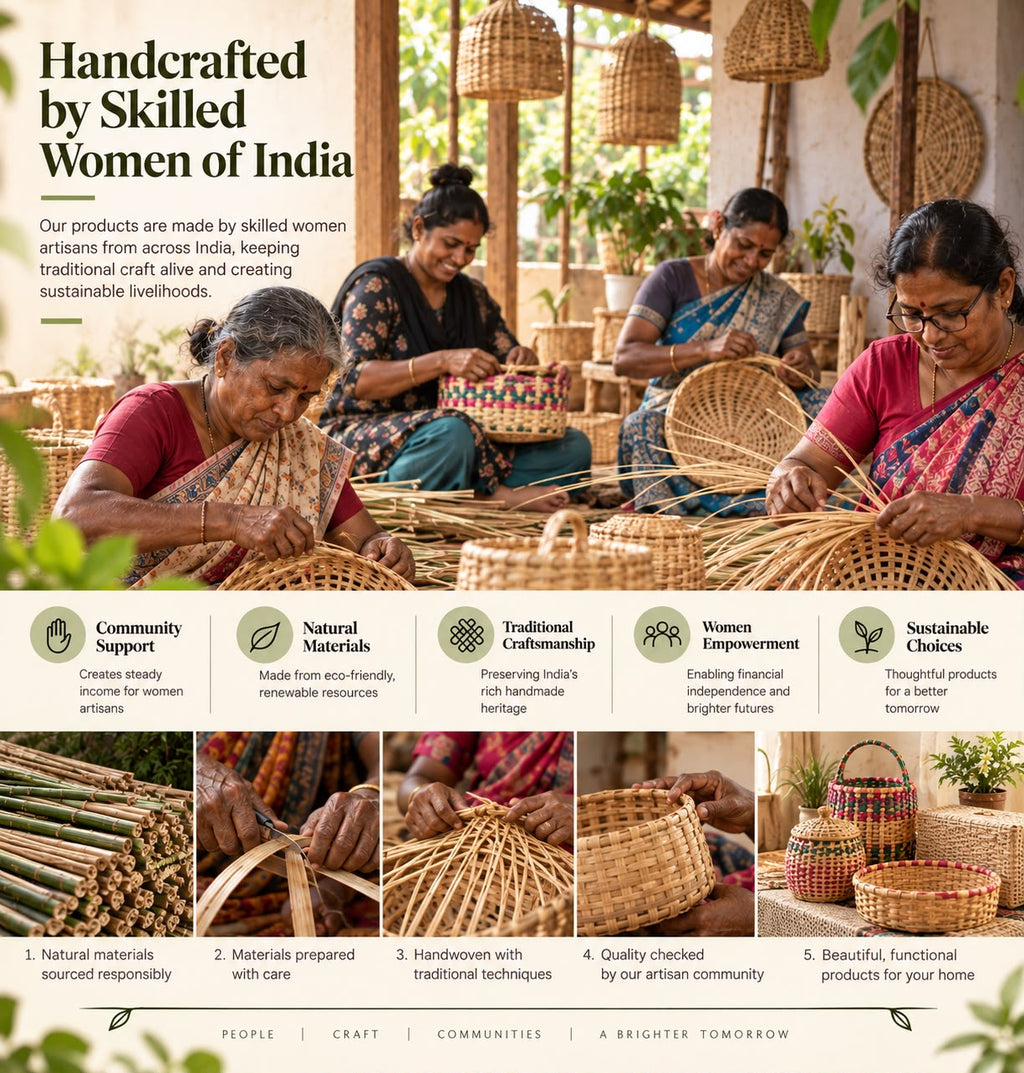 Handcrafted Dyed Bamboo Multipurpose Basket, Colorful Diamond Weave, Fruit & Gift Hamper Pooja Basket with Handle, Ideal for gifting