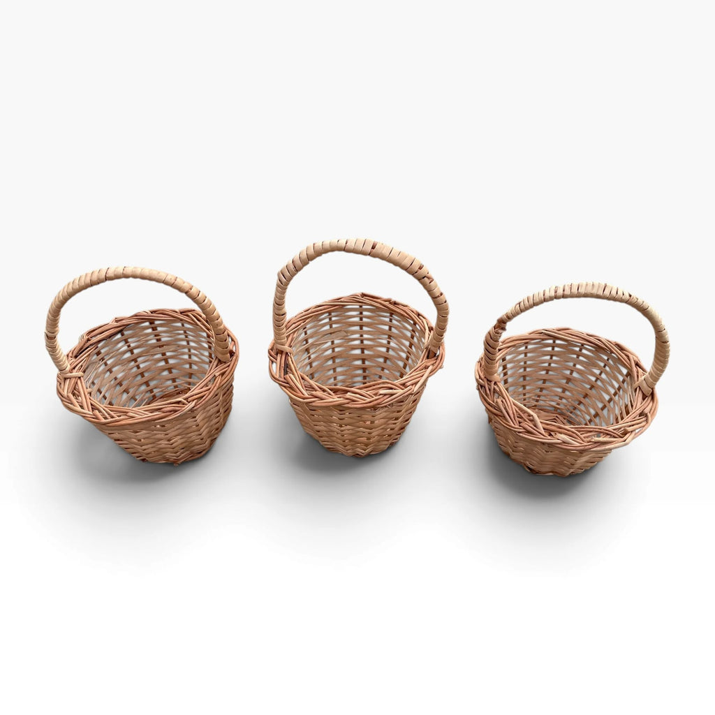 Cute Mini Handmade Cane Basket with Handle, Small Decorative Basket for Candy, Chocolates, Gifts & Home Decor, Perfect Miniature Craft Basket