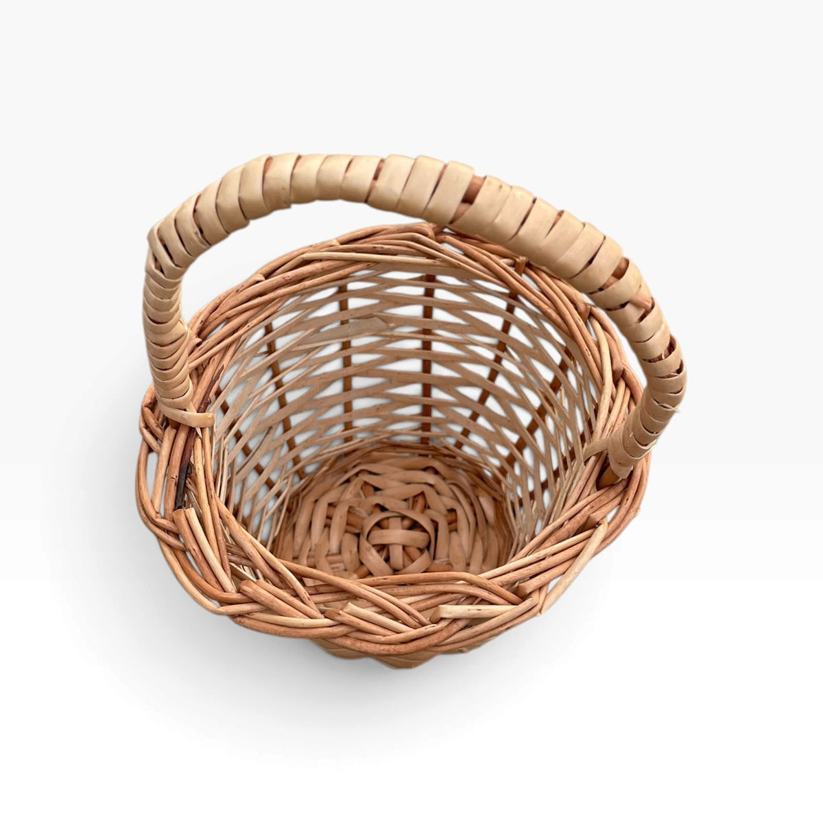 Cute Mini Handmade Cane Basket with Handle, Small Decorative Basket for Candy, Chocolates, Gifts & Home Decor, Perfect Miniature Craft Basket